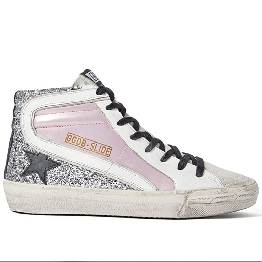 Golden Goose Pink Slide Double Quarter Hi-tops